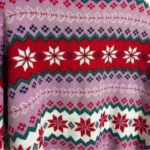 Women's Xmas Cropped Turtleneck Knitted Sweater Purple XXL NWT - Picture 4 of 8